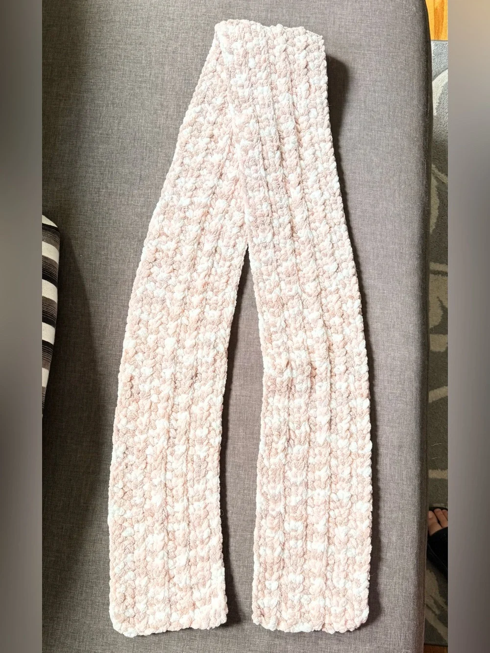 Soft Multi-Color Pink Plush Crocheted Scarf - Handmade with Love Brand New